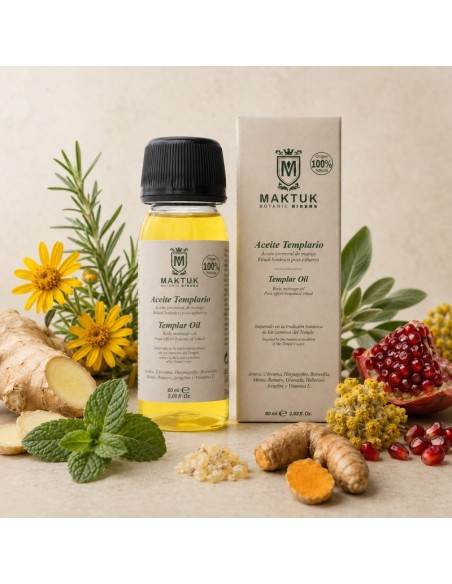 Aceite de masaje deportivo Templario 60 ml | MAKTUK